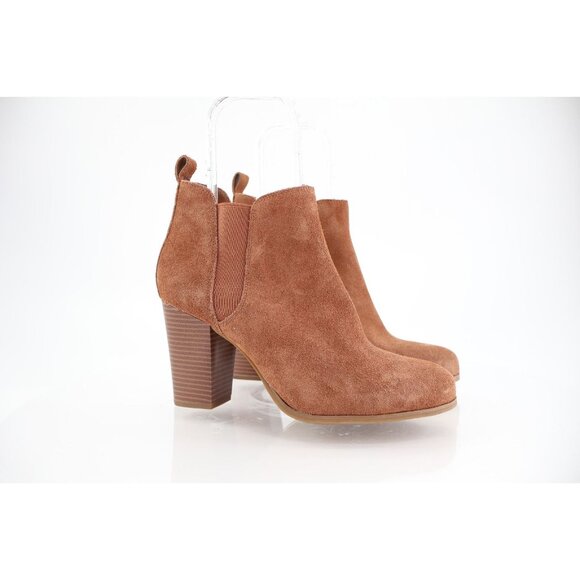 Michael Michael Kors Evaline Heeled High Heeled Ankle Boots Brown Suede Size 10 - Picture 3 of 13